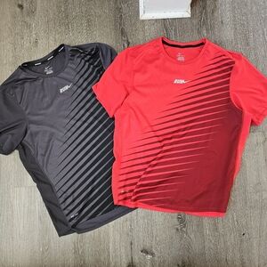 Nike Running Dri-FIT Short Sleeve Crew Shirt Men's Large Red Black Lot Of 2
